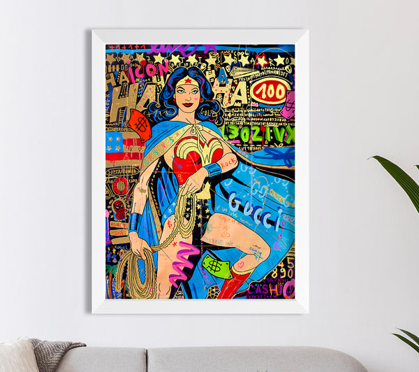Wonder Woman-Graffiti-Goldfoliendruck