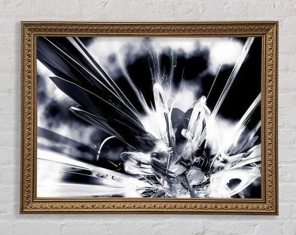 Black n White Explosive Framed Print