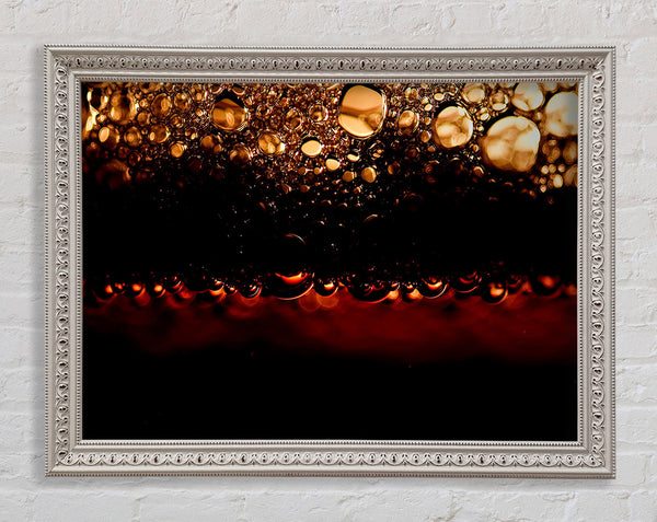 Black Beer Bubbles Framed Print