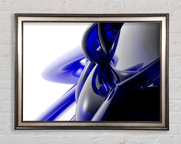 Blue Liquid Twist Framed Print