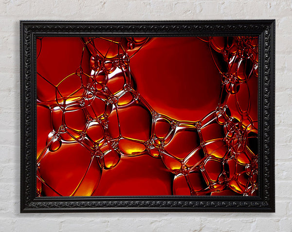 Burnt Orange Bubbles Framed Print