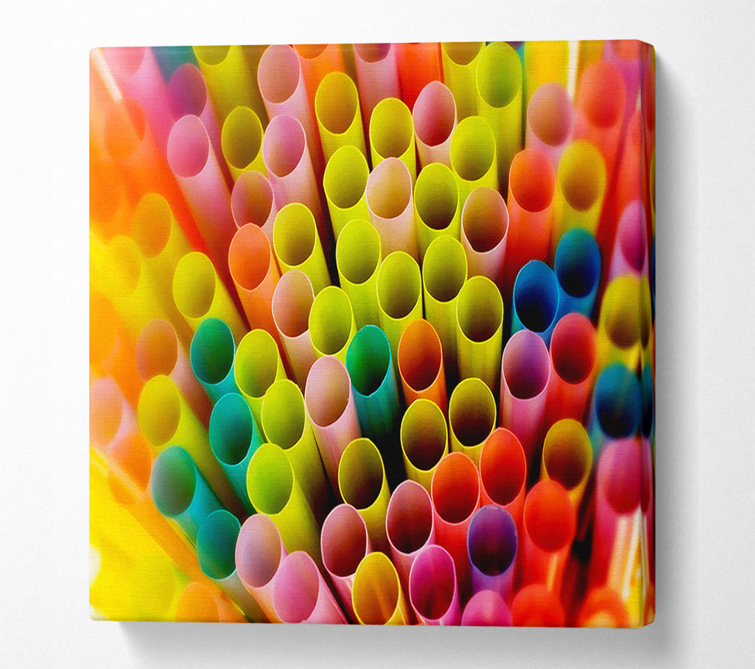  A Canvas Print of Colourful Straws Canvas Print