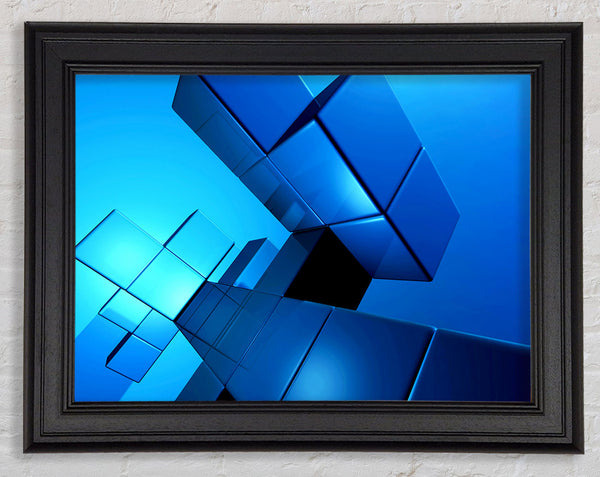 Cylinderical Blue Framed Print