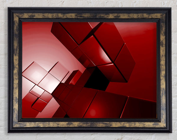 Cylinderical Red Framed Print