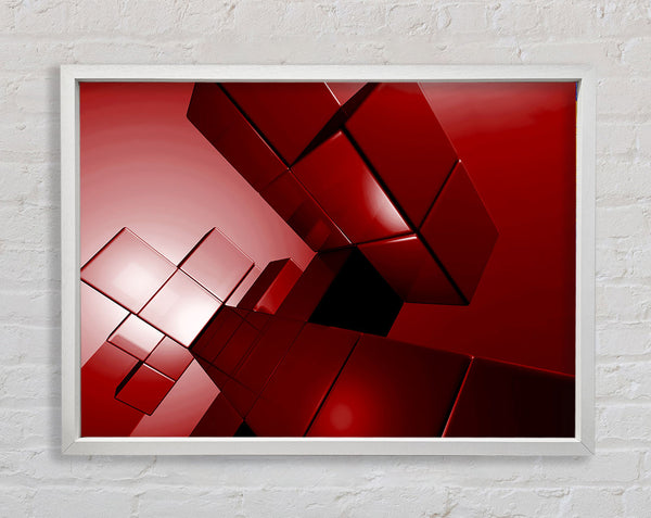Cylinderical Red Framed Print