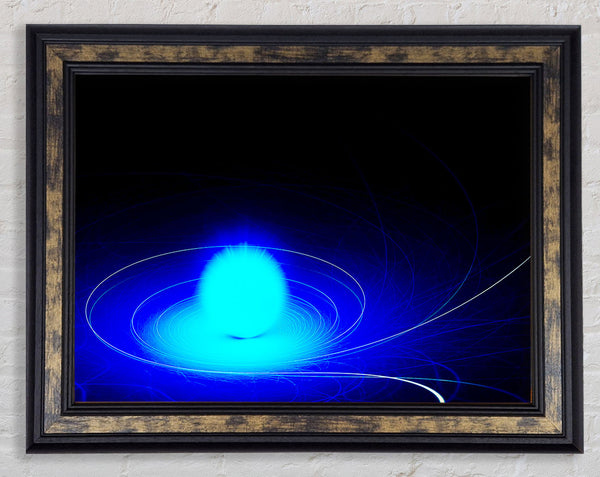Electric Blue Swirl Framed Print