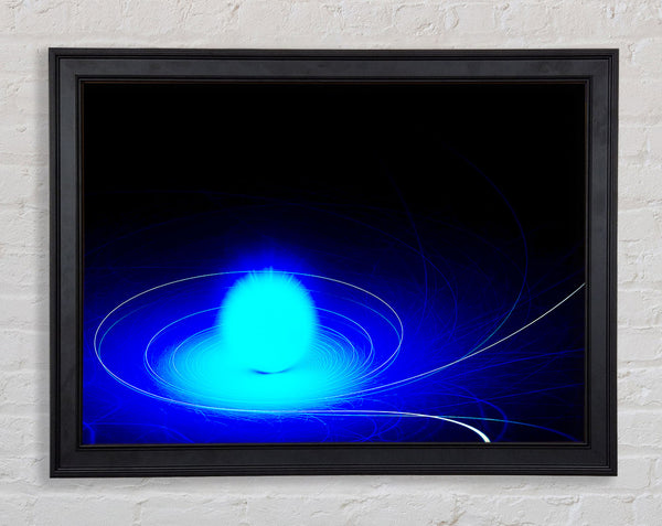 Electric Blue Swirl Framed Print
