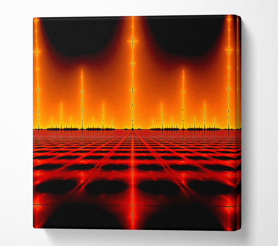  A Canvas Print of Electrical Fire Grid Canvas Print