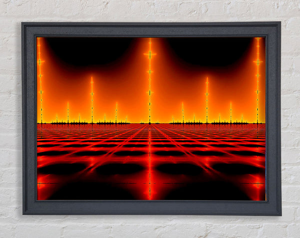 Electrical Fire Grid Framed Print