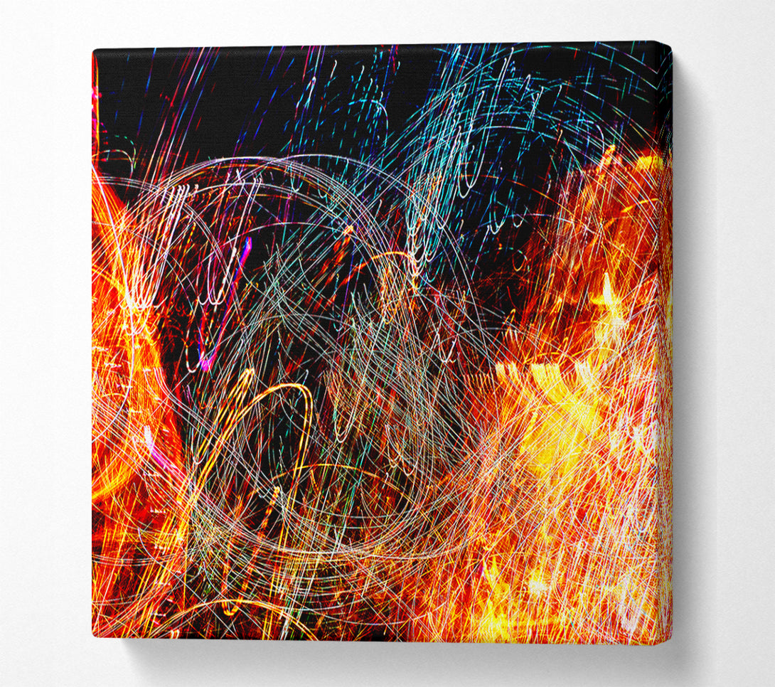  A Canvas Print of Fairground Lights Intense Canvas Wall Art
