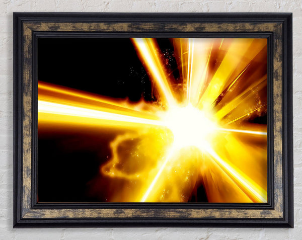 Golden Lightning Bolts Framed Print