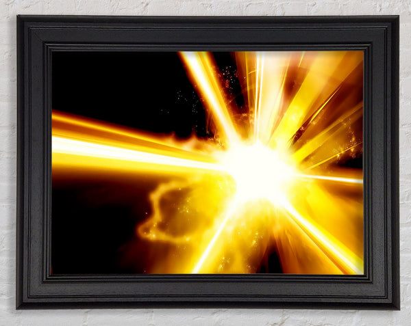 Golden Lightning Bolts Framed Print