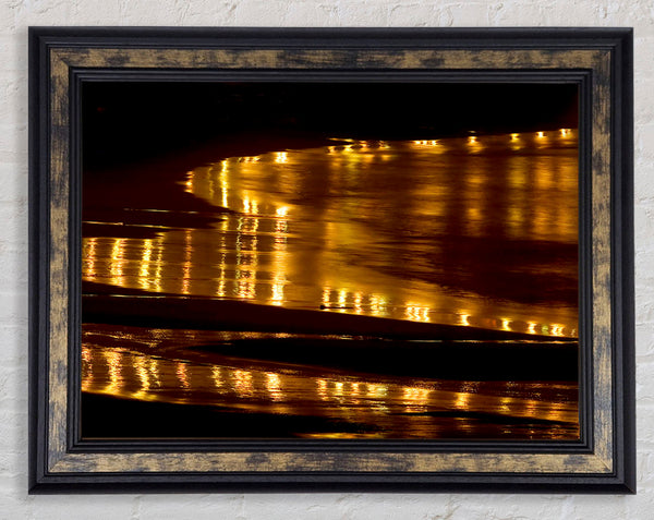 Golden Ocean Night Framed Print