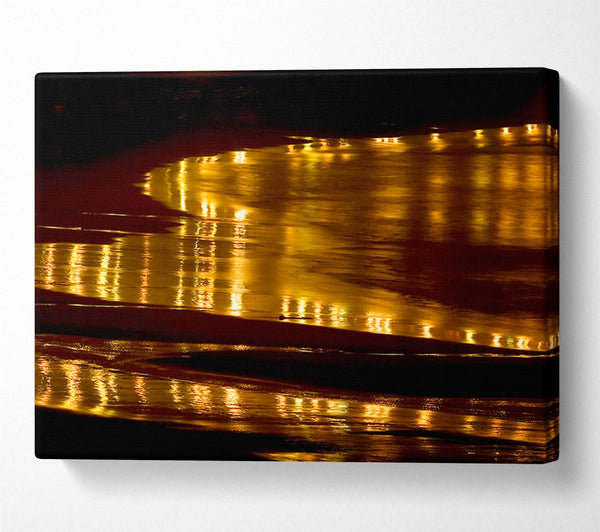  A Canvas Print of Golden Ocean Night Canvas Art