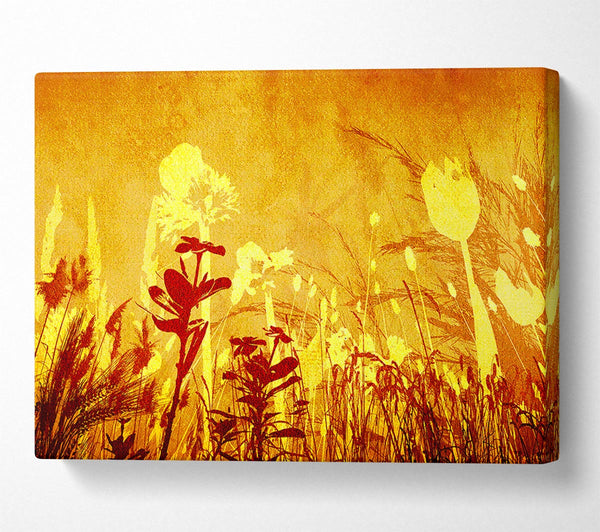  A Canvas Print of Golden Slash Flowers Canvas Wall Art