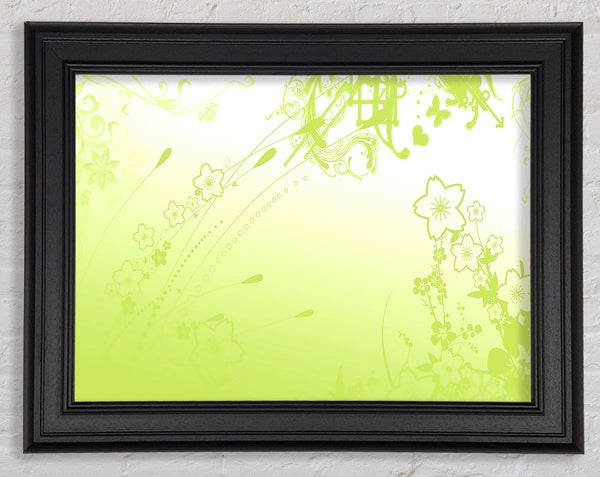 Green Flowers Framed Print
