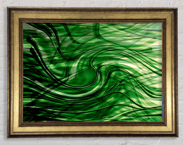 Green Time Line Framed Print