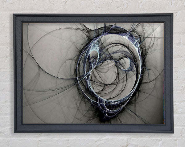 Grey Planet Twist Framed Print