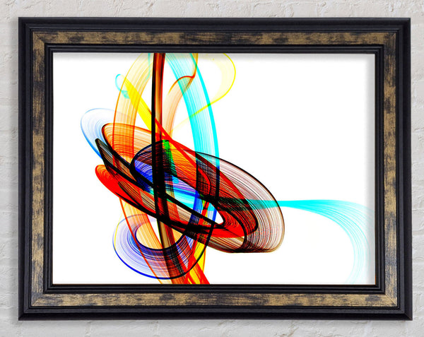 Helter Skelter Rainbow White Framed Print