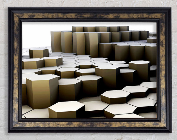 Hexagon Mountain Framed Print