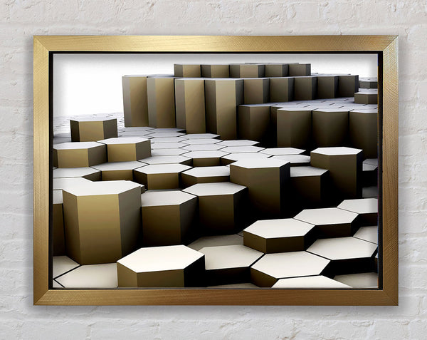 Hexagon Mountain Framed Print