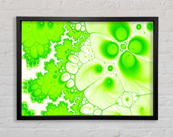 Hydrolysis Dream Lime Green Framed Print