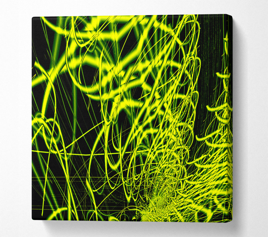  A Canvas Print of Lime Green Maze Canvas Wall Art