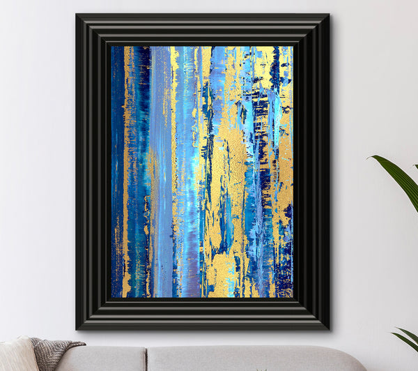 Schattierungen von Blau Goldfolie Druck