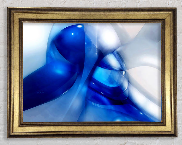 Liquid Blue Energy Framed Print