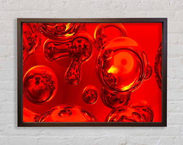 Liquid Fire Bubbles Framed Print