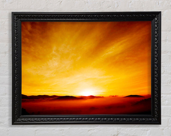 Misty Morning Sunrise Framed Print