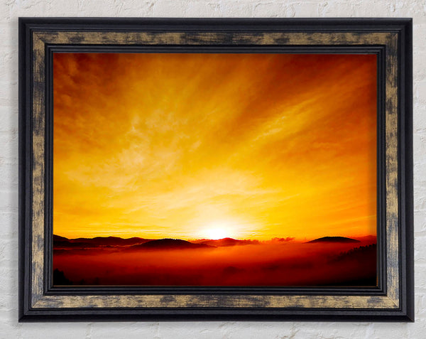 Misty Morning Sunrise Framed Print