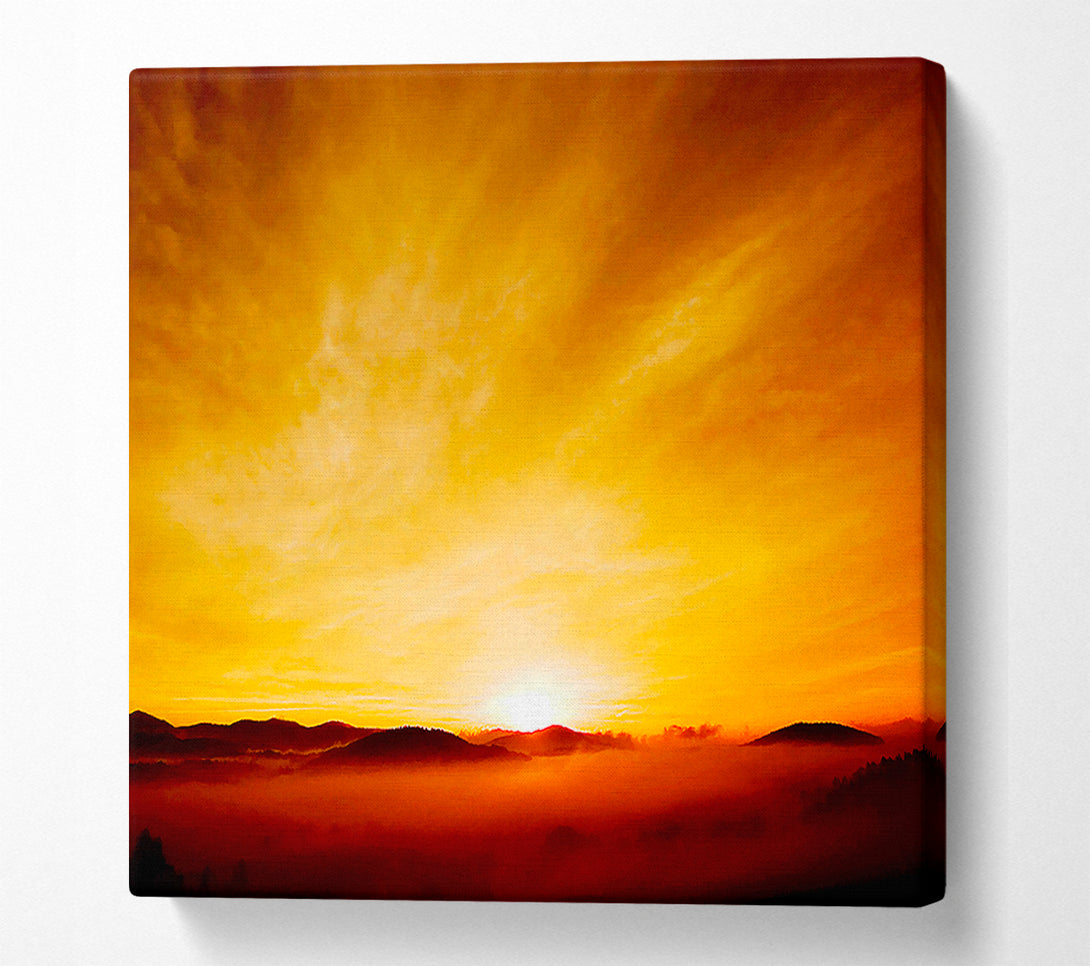  A Canvas Print of Misty Morning Sunrise Canvas Art