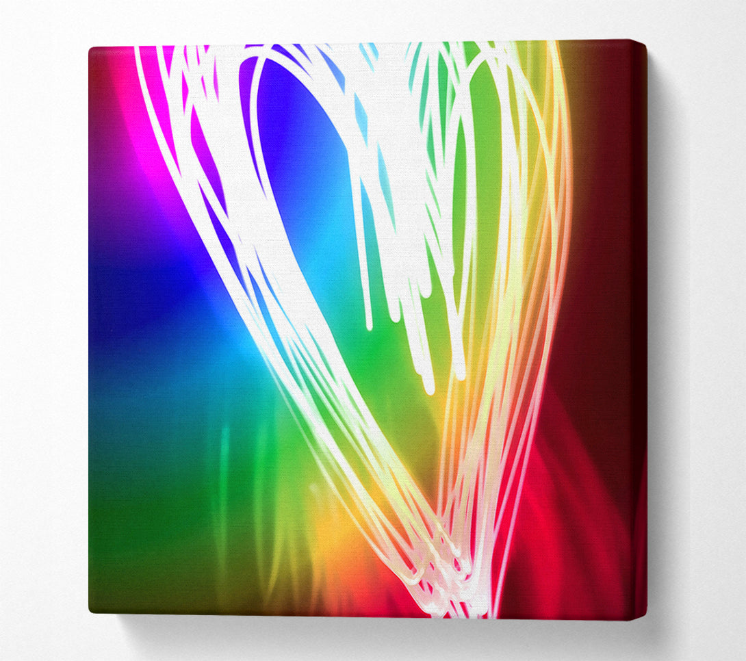  A Canvas Print of Neon Heart Canvas Wall Art