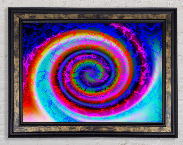 Neon Rainbow Coil Framed Print