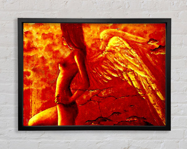 Orange Angel Wings Framed Print