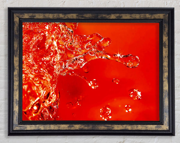 Orange Water Splash Framed Print