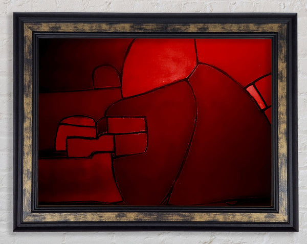 Over The Hill Red Framed Print