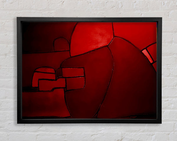 Over The Hill Red Framed Print