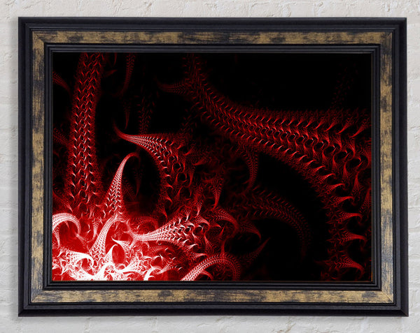 Past And Present Red Framed Print