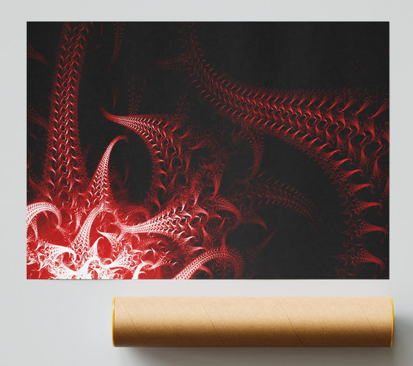 Past And Present Red Giclee Print