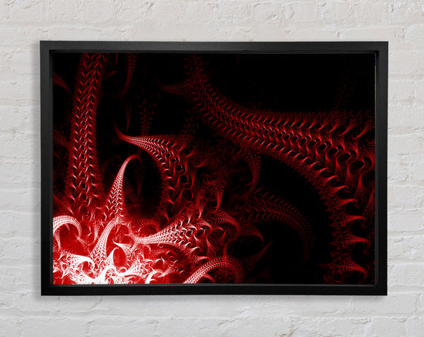 Past And Present Red Framed Print