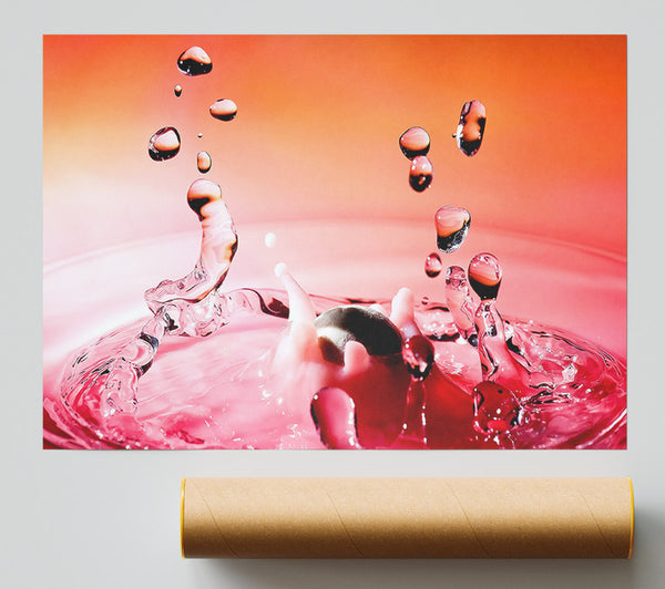 Pink Water Splash Poster