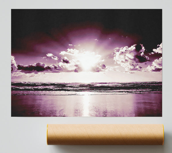 Purple Sunbeams Poster