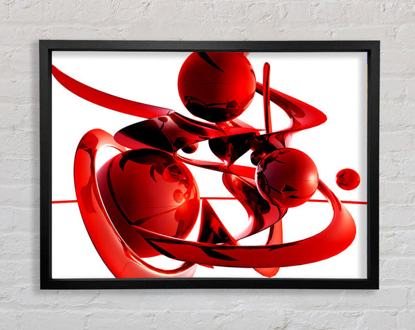 Red Balls Spiralling Framed Print