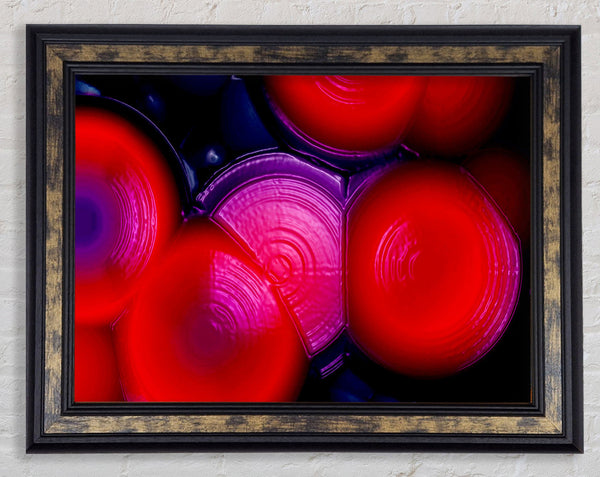 Red Blue Slices Framed Print