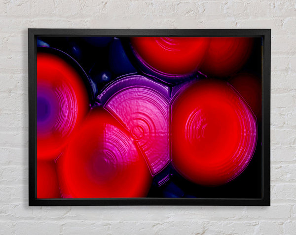 Red Blue Slices Framed Print