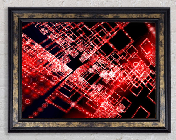 Red City Blocks Framed Print