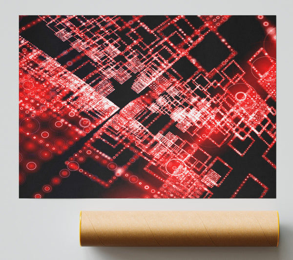 Red City Blocks Poster