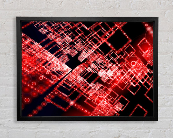 Red City Blocks Framed Print